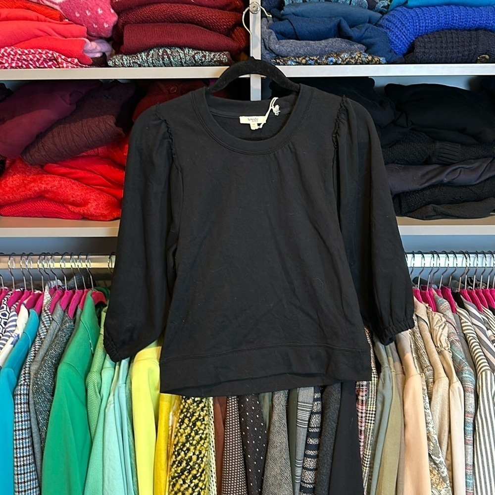 Splendid black 3/4 sleeve sweatshirt size XS